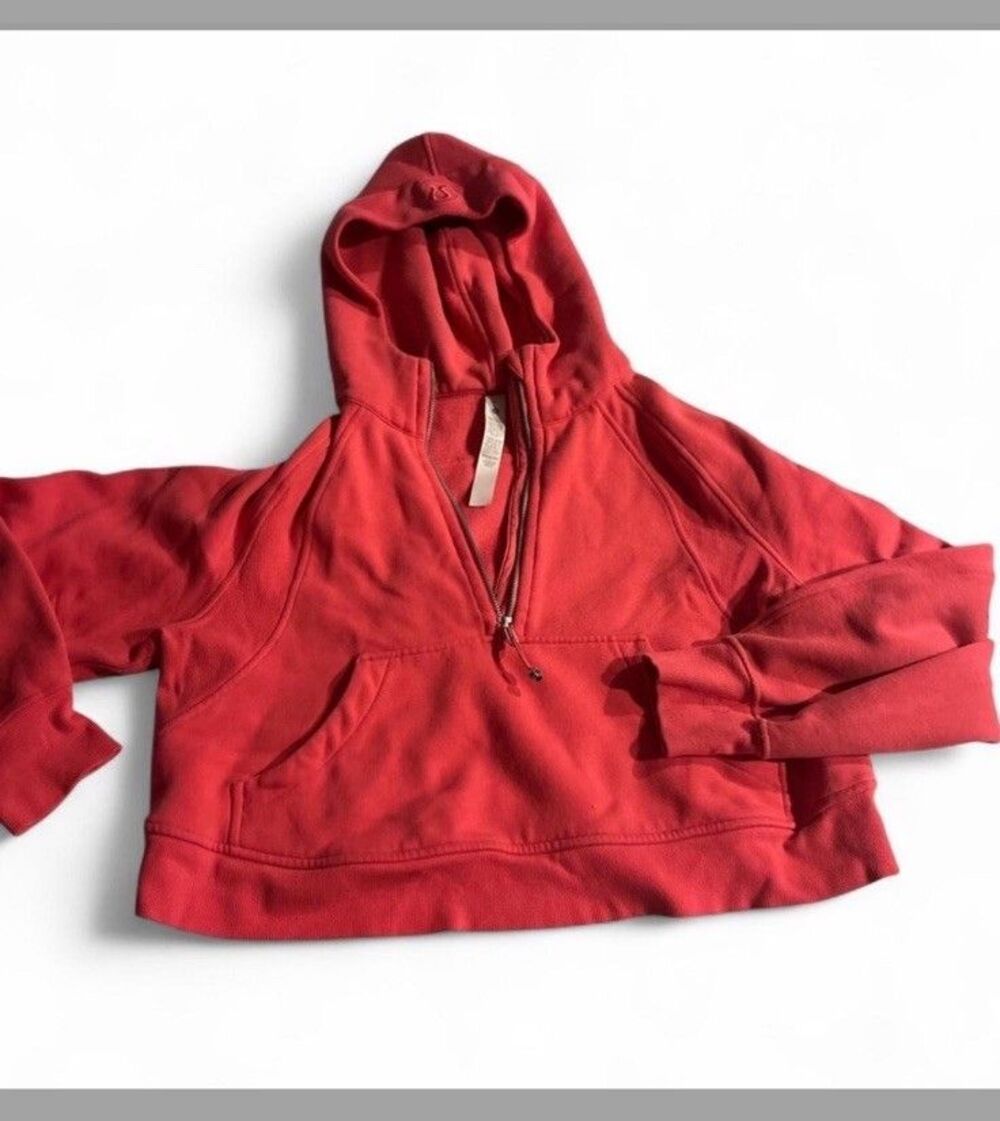 Lululemon Scuba LIP GLOSS COLOR 1/2 Zip Fleece Hoodie Women's M/L Long Sleeve
